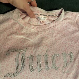 Juicy Couture Pink Leopard Tee with Rhinestones